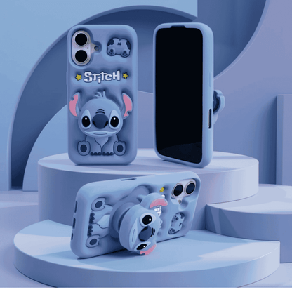 Cute 3D Stitch Silicone Case for iPhone 16 Plus
