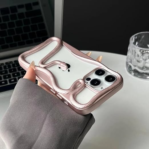 3D Snake Design iPhone Case – Bold & Unique Protection - iPhone 15 Pink