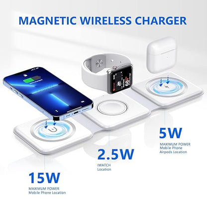 3-in-1 Magnetic Wireless Charger – Fast Charging Station for iPhone, Apple Watch & AirPods