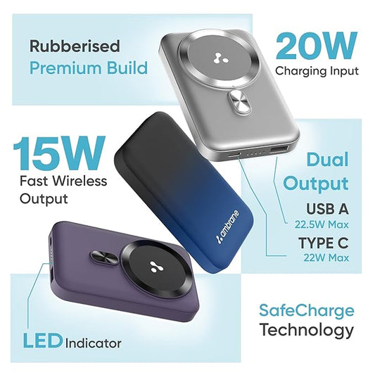 15W MagSafe Wireless Power Bank with 20W Fast Charging, Dual Output