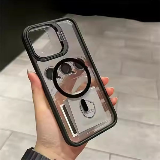 All-in-One iPhone Case – Built-in Kickstand + Camera Rings Anti-Shock Border 🔥