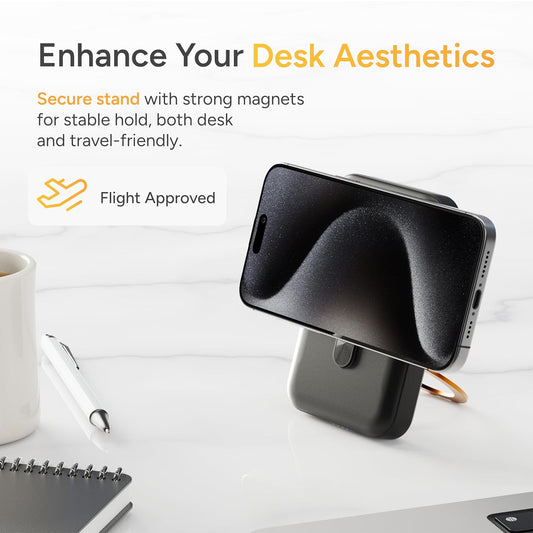 Ambrane MagSafe Wireless 10000mAh Fast Charging Power Bank with Mobile Stand