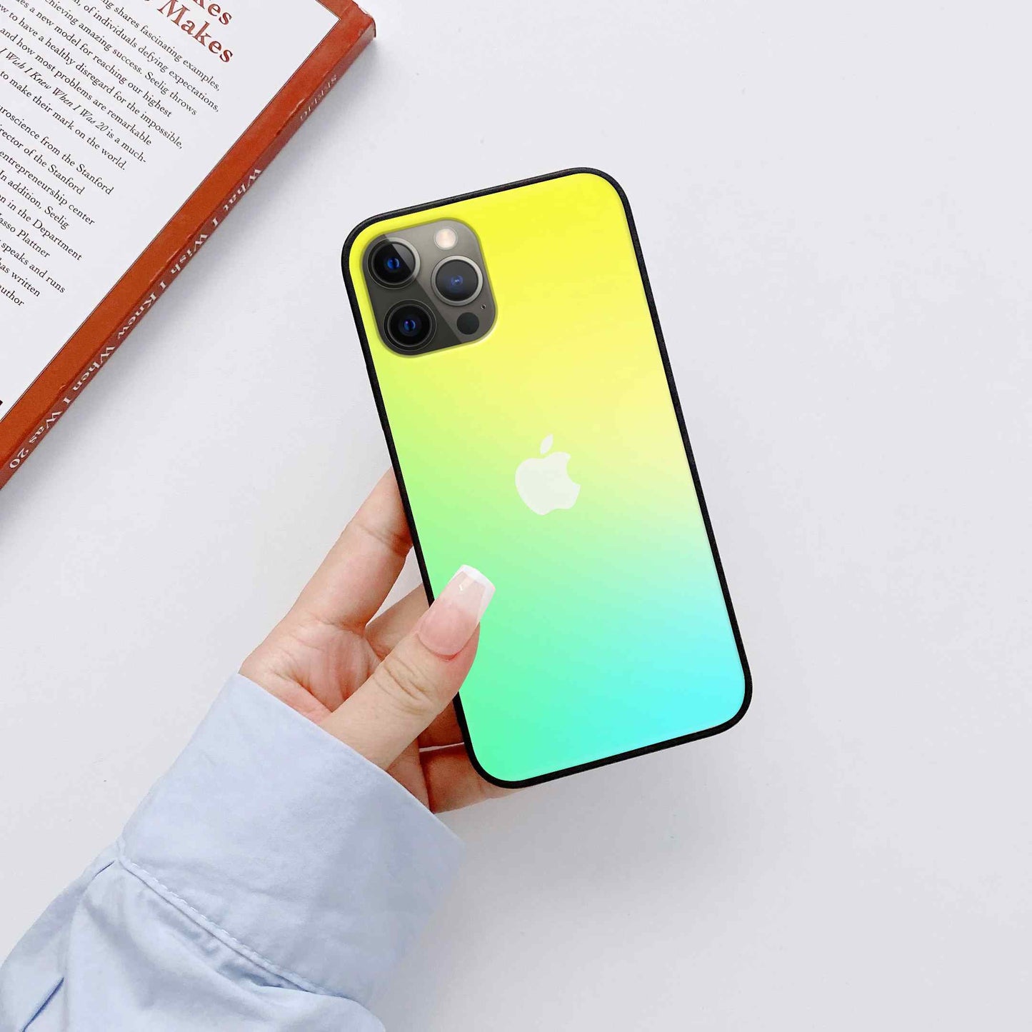 Rainbow Radiance: Fashionable Glossy Glass Cover