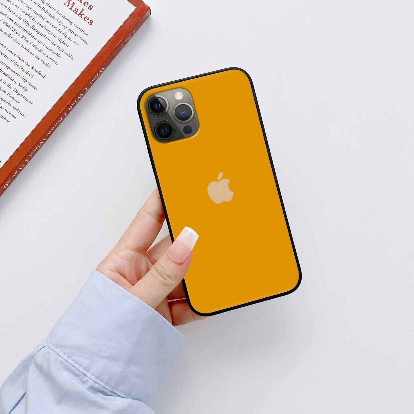 Understated orangey: Plain Color Glass Cover