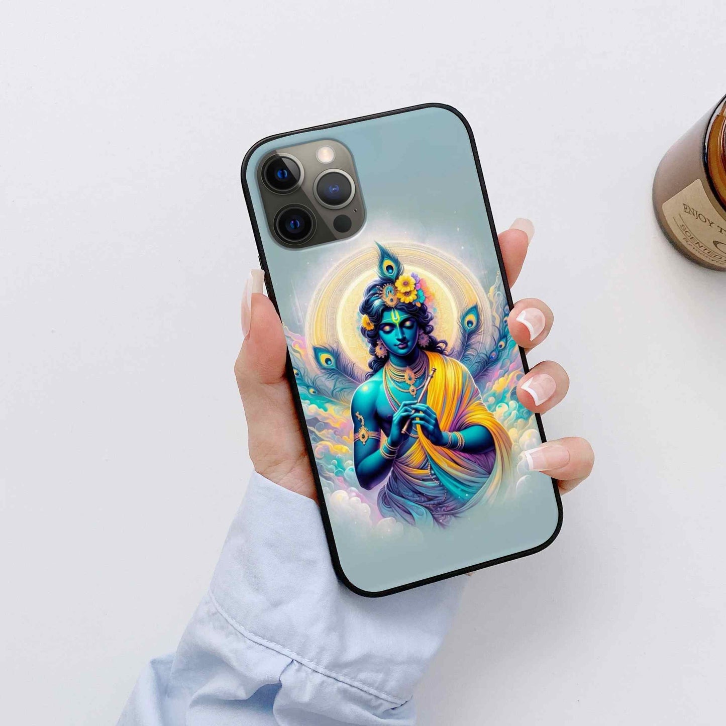 Krishna ji Glass Back Cover