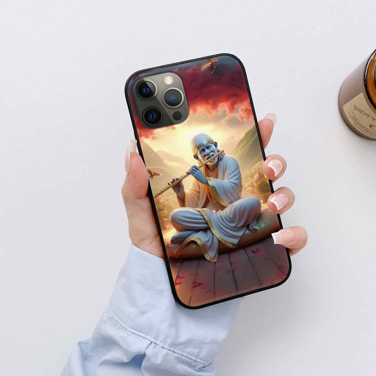 Sai BaBa Glass Back Cover