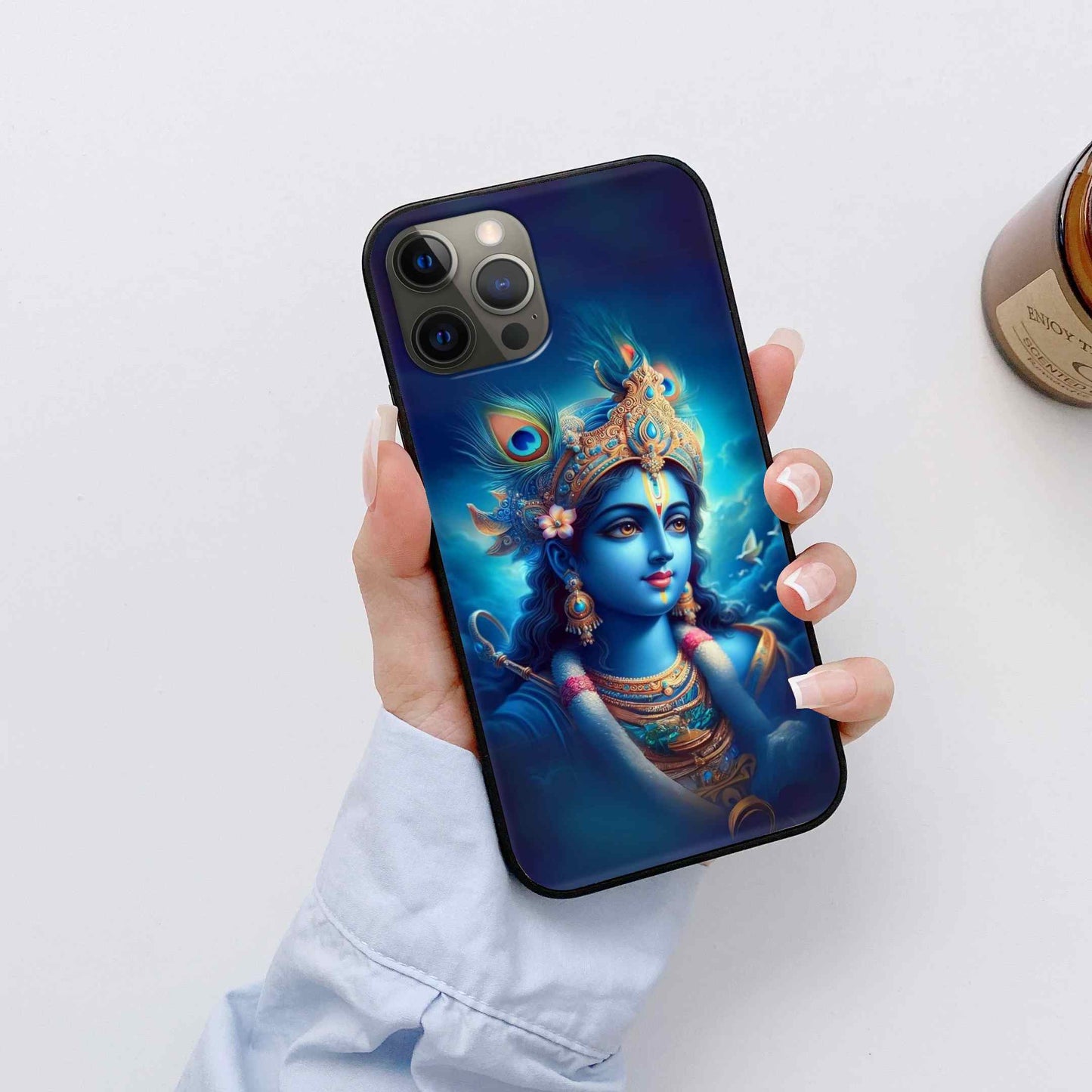 Krishna ji Glass Back Cover