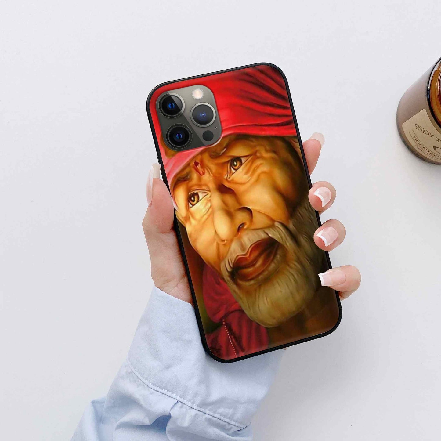 Sai Baba Glass Back Cover