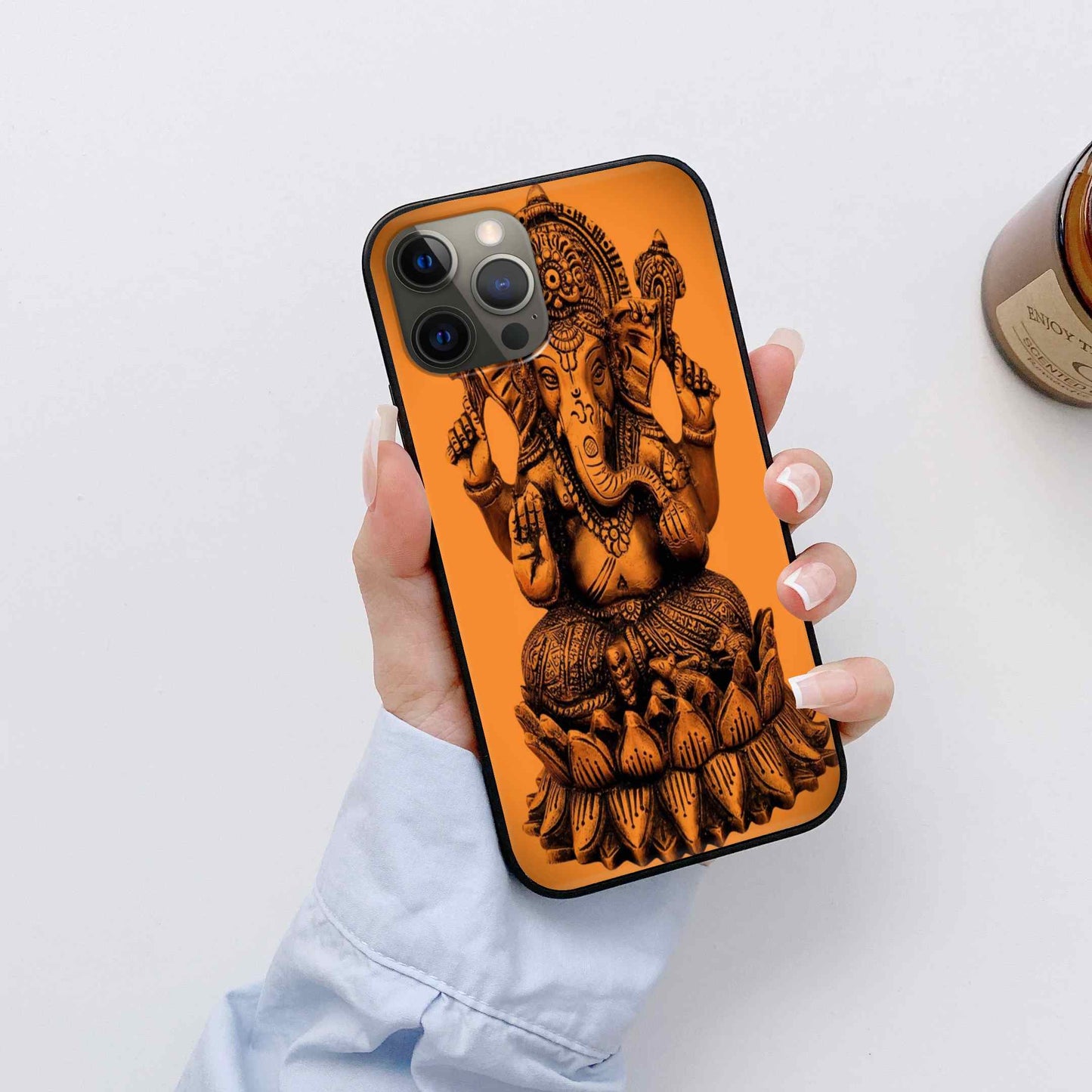 Ganesh Ji Glass Back Cover