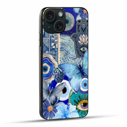 Blue Aesthetic Evil Eye & Butterfly Collage Case – Protective & Stylish Phone Cover