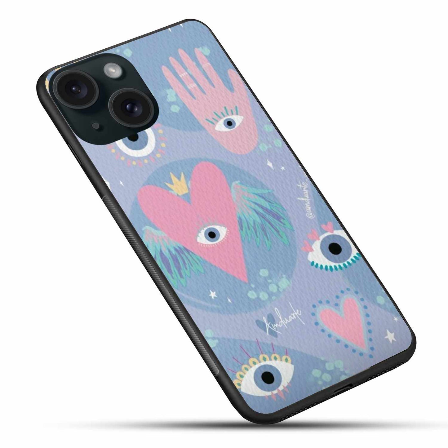 Mystic Evil Eye & Heart iPhone Case – Protection with Style