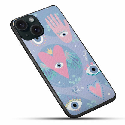 Mystic Evil Eye & Heart iPhone Case – Protection with Style