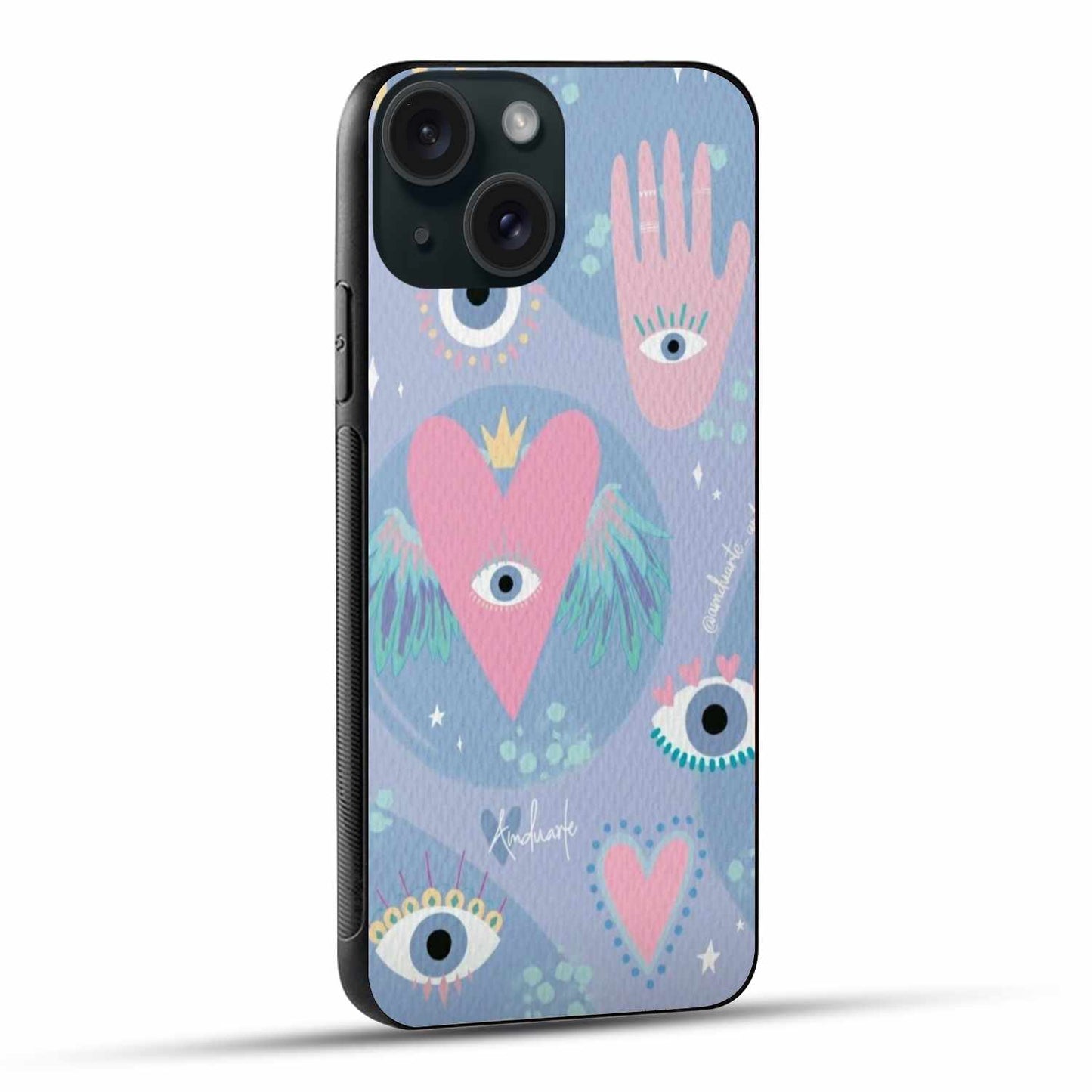 Mystic Evil Eye & Heart iPhone Case – Protection with Style