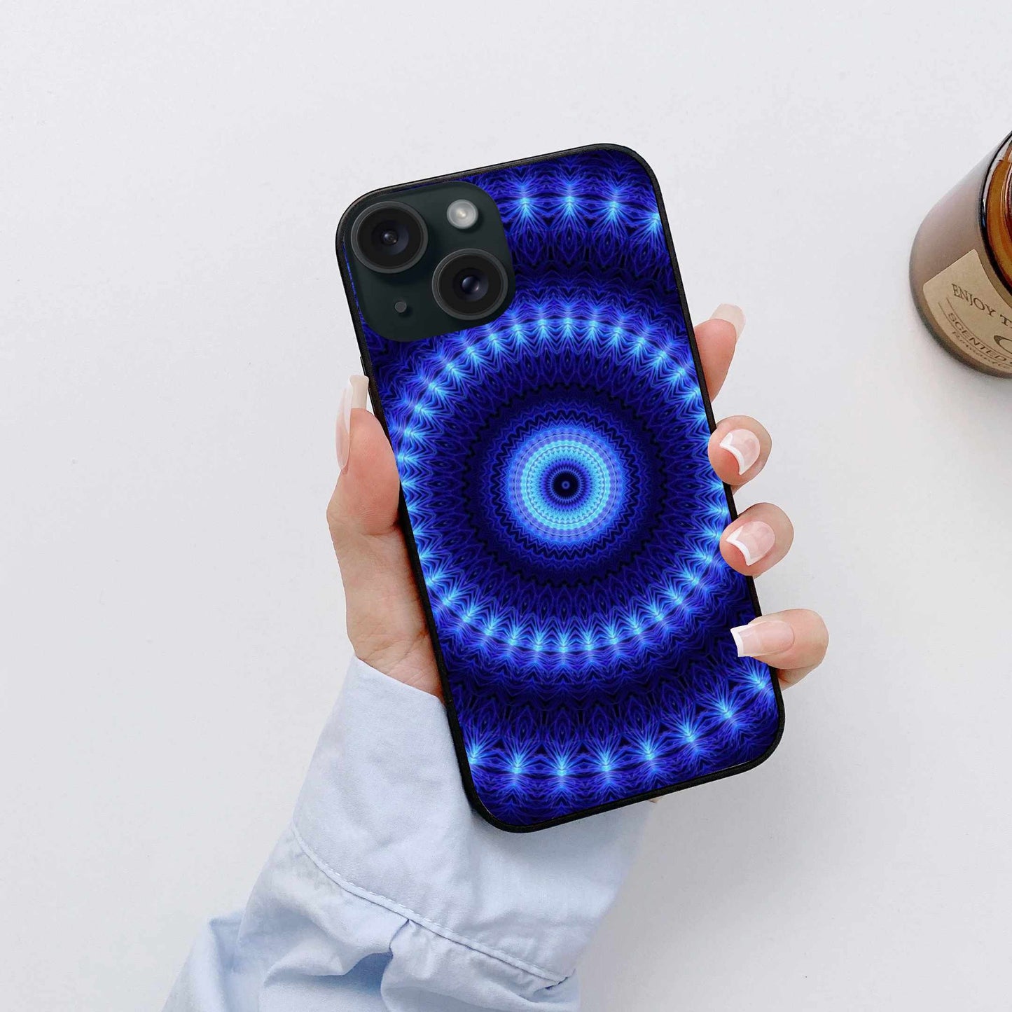 Hypnotic Blue Mandala iPhone Case – Mesmerizing & Stylish