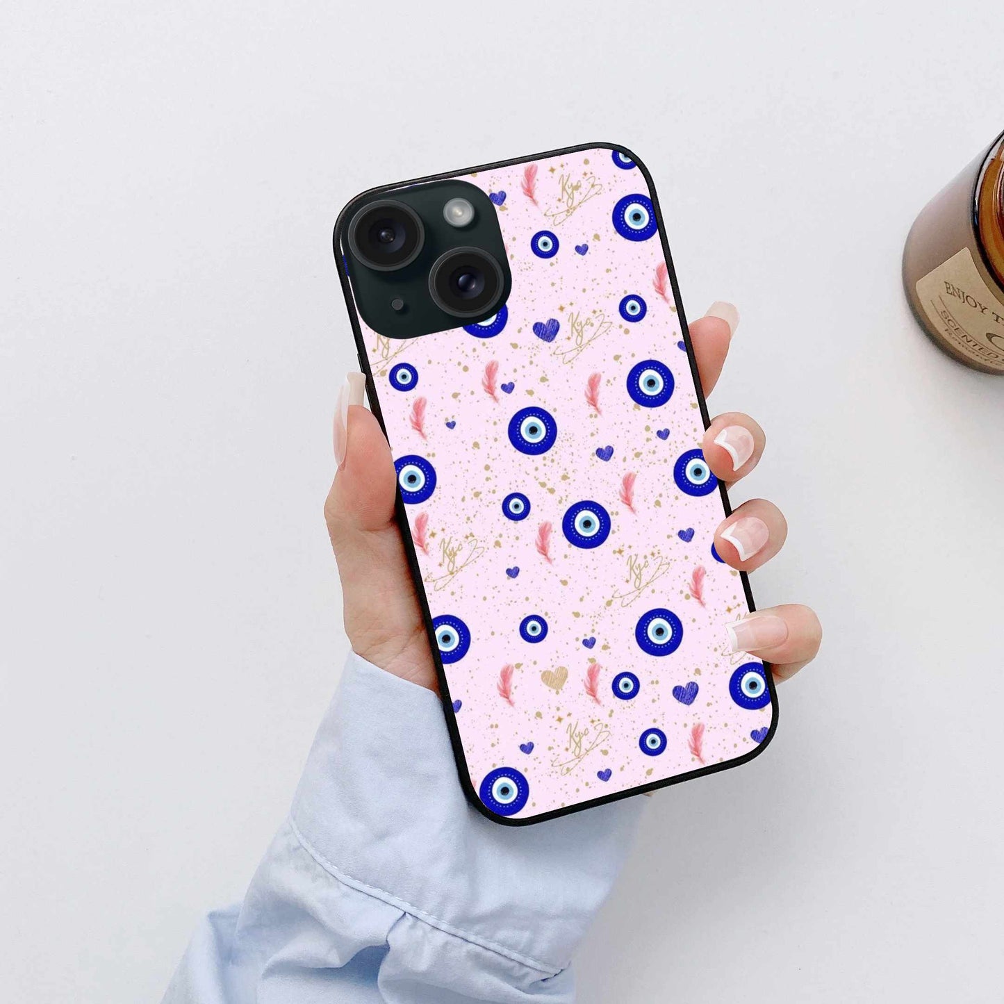 Elegant Evil Eye iPhone 15 Case – Stylish Protection & Good Vibes