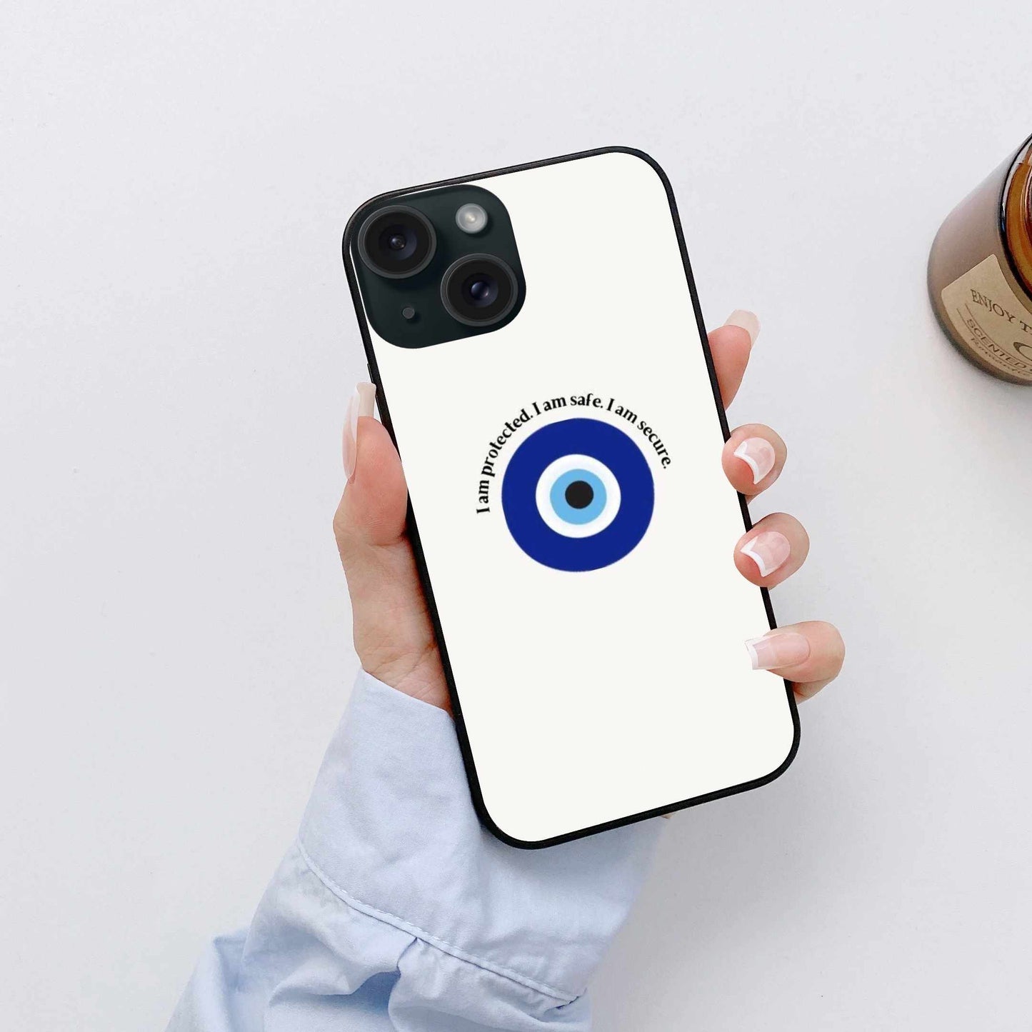 Minimalist Evil Eye iPhone 15 Case – Protection & Style