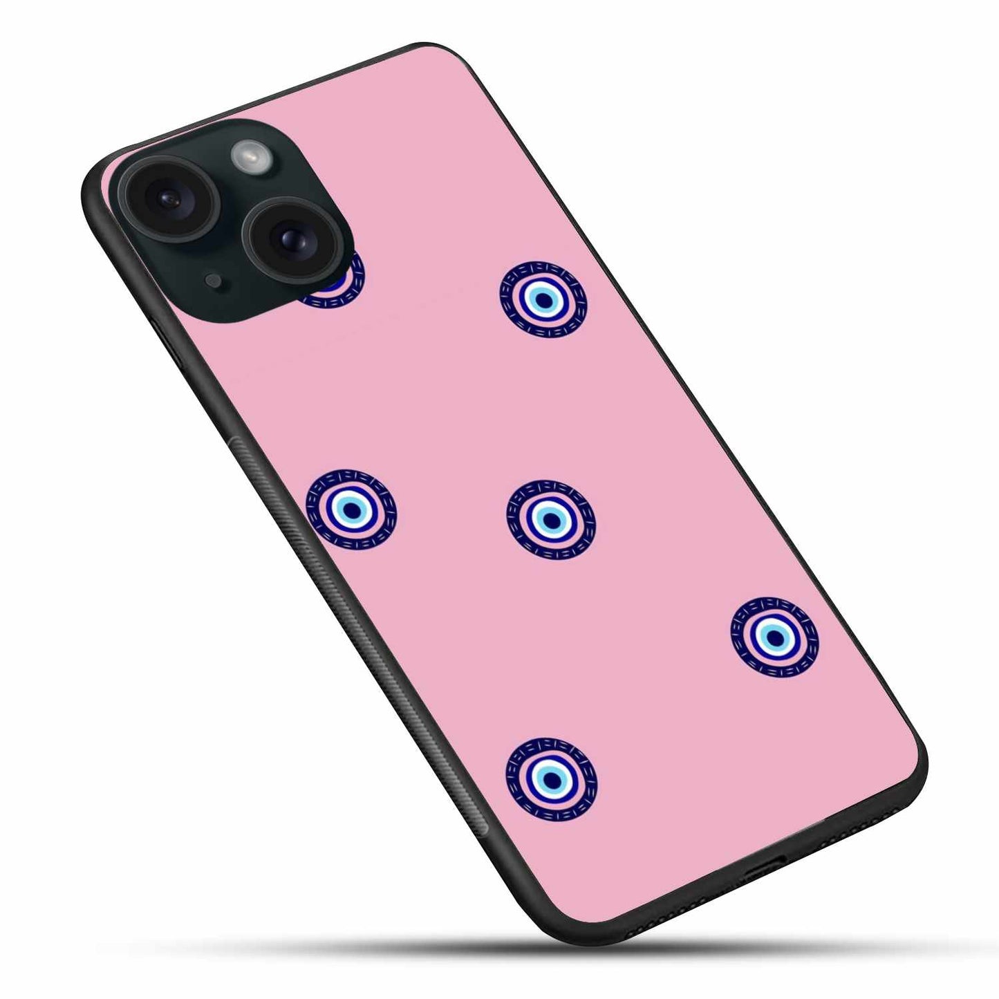 Minimalist Pink Evil Eye iPhone Case – Simple Elegance with Protective Charm