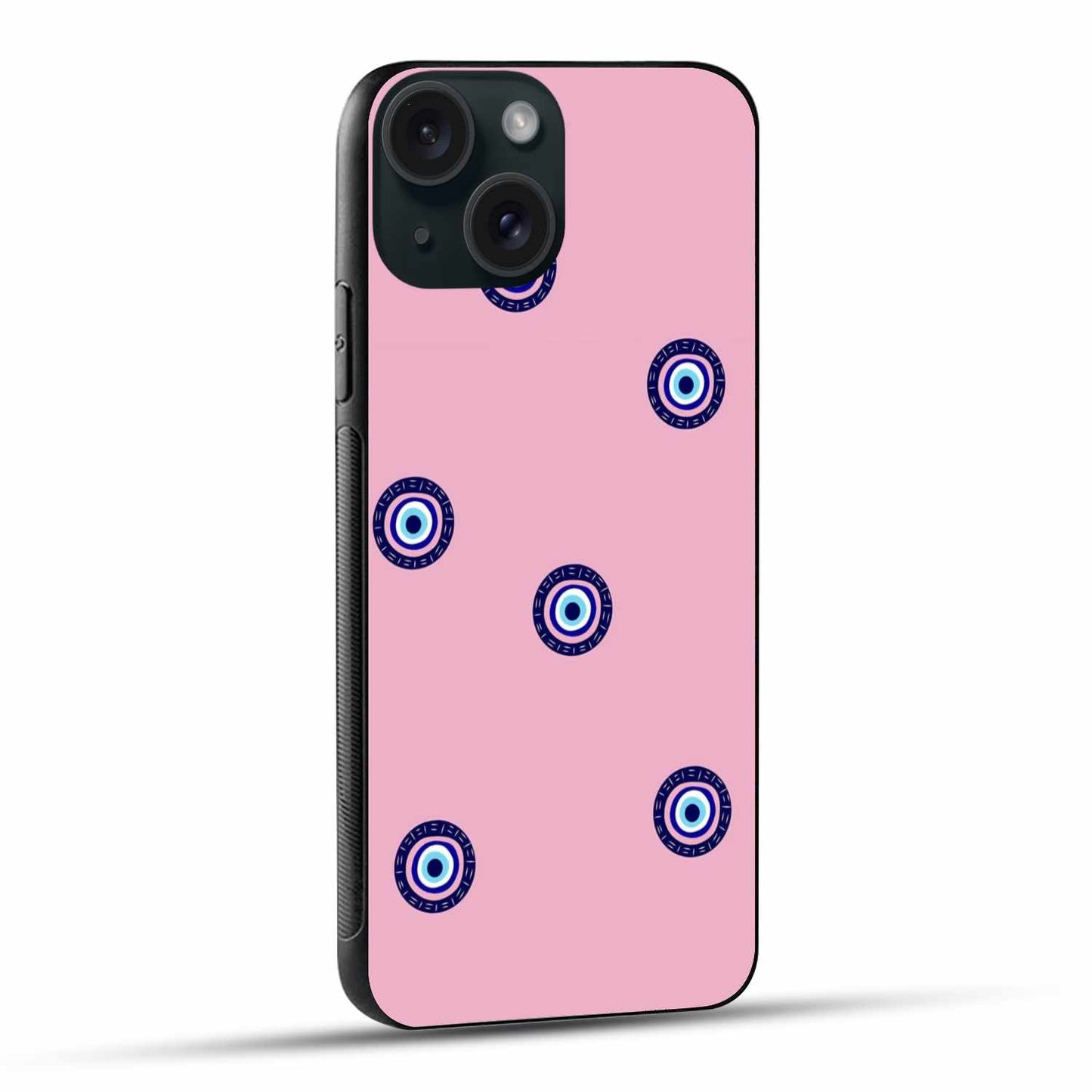 Minimalist Pink Evil Eye iPhone Case – Simple Elegance with Protective Charm