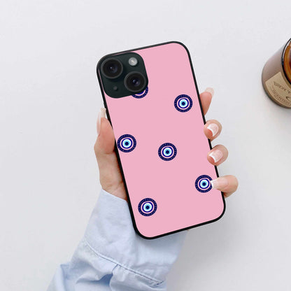 Minimalist Pink Evil Eye iPhone Case – Simple Elegance with Protective Charm