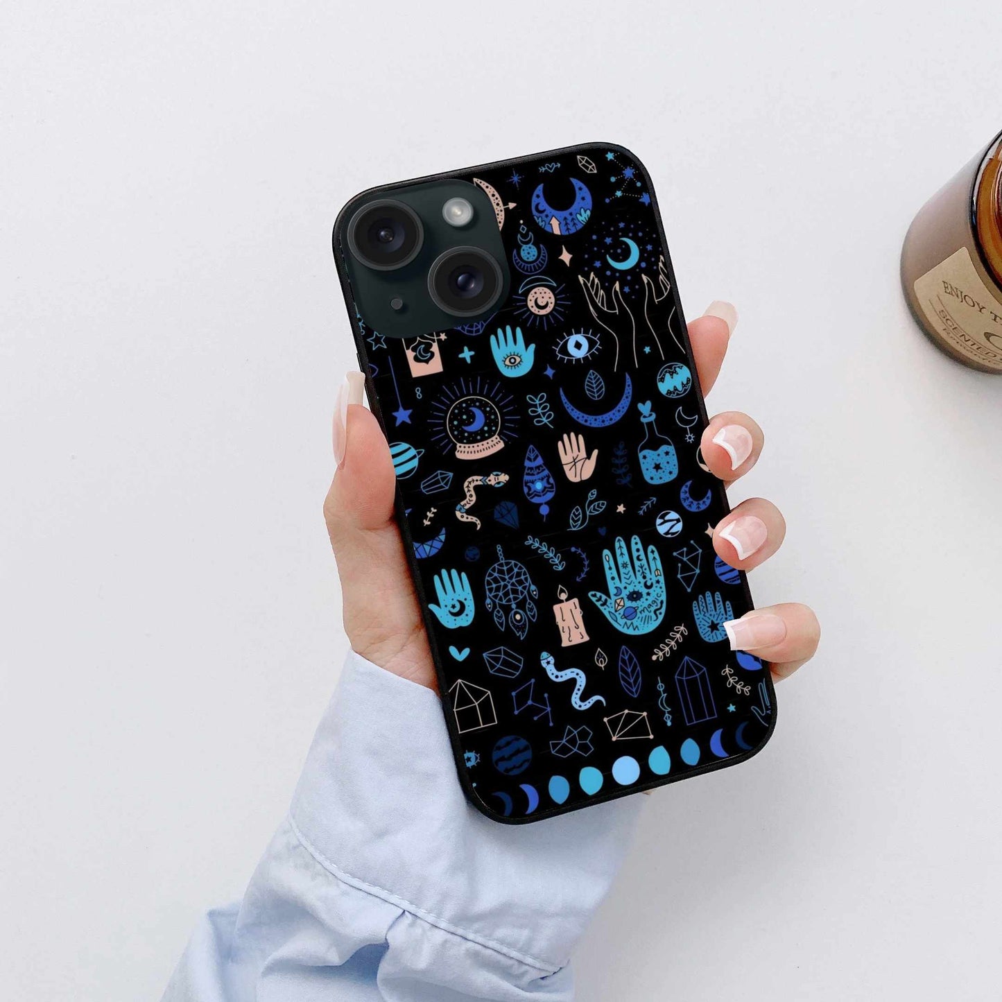 Mystic Symbols iPhone Case – Cosmic Charm & Spiritual Protection