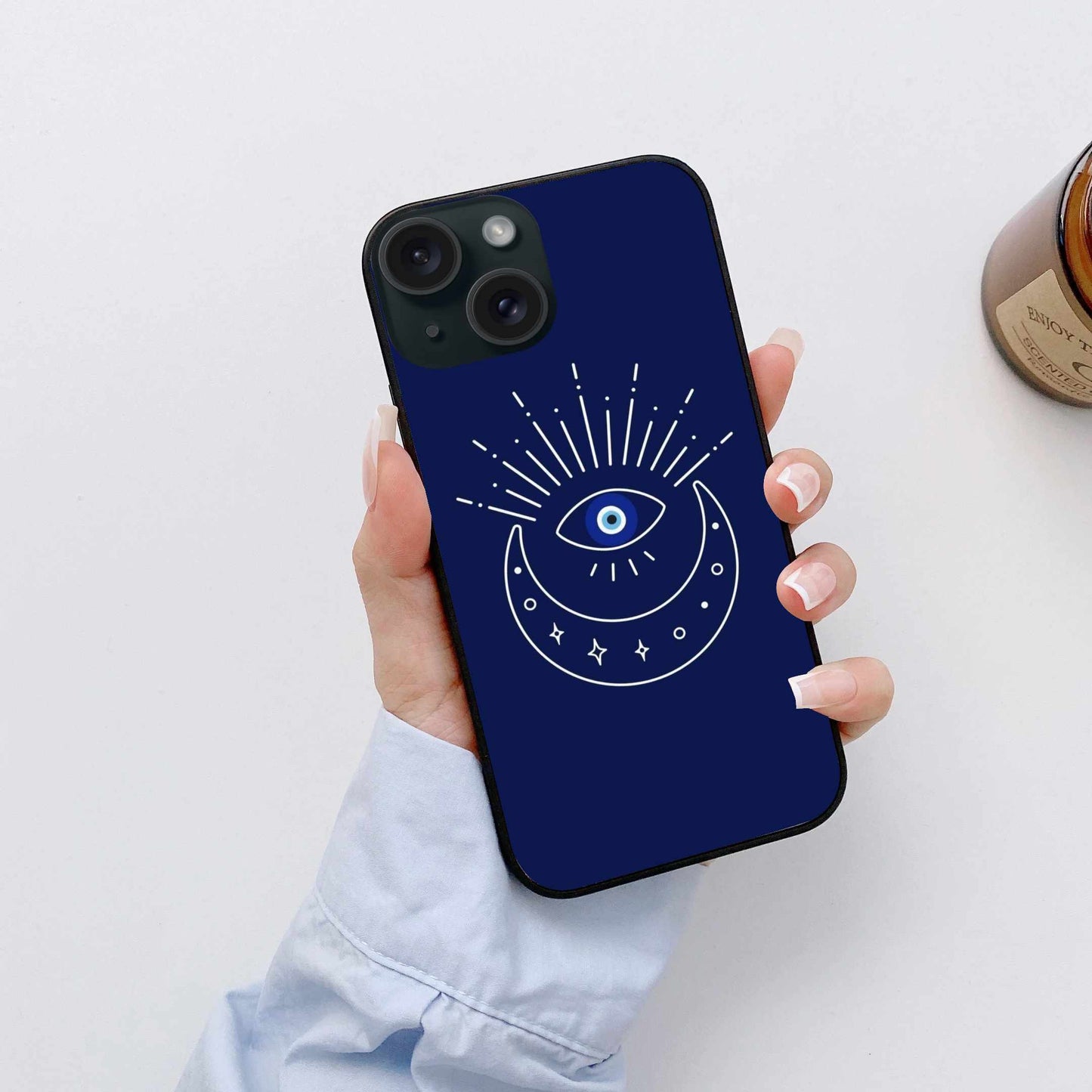 Celestial Evil Eye iPhone Case – Lunar Protection & Cosmic Style