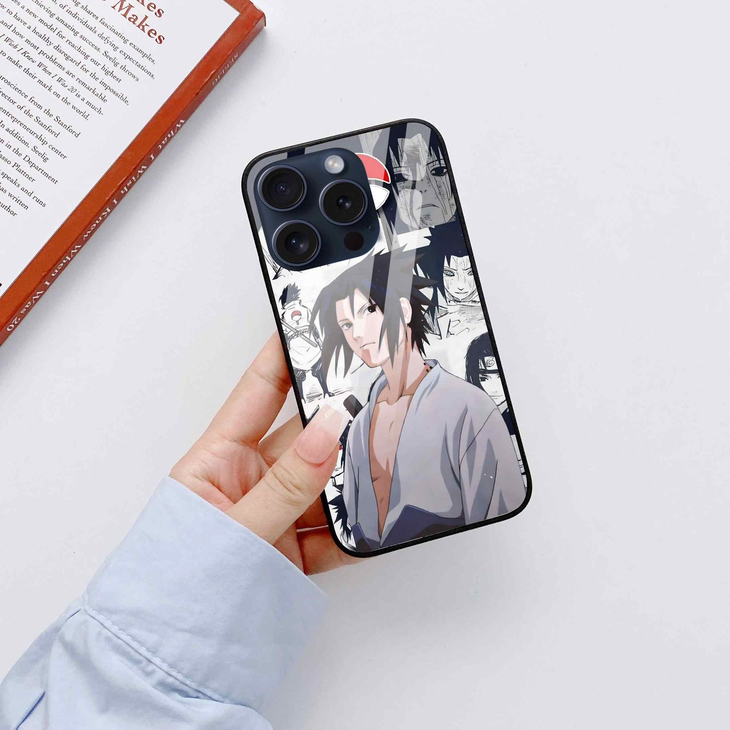 Uchiha Sasuke Naruto Anime Glass Back Cover