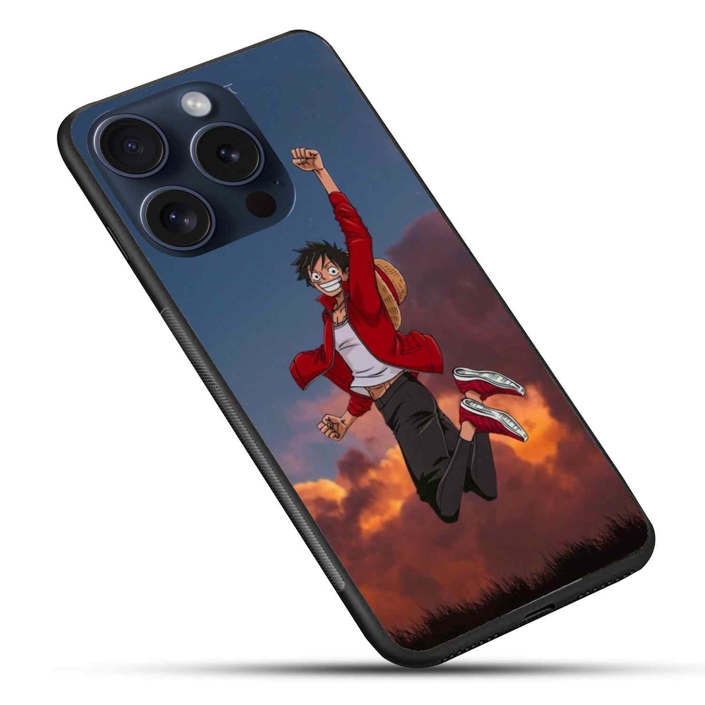 Monkey D.luffy yupiiiii Glass Back Cover