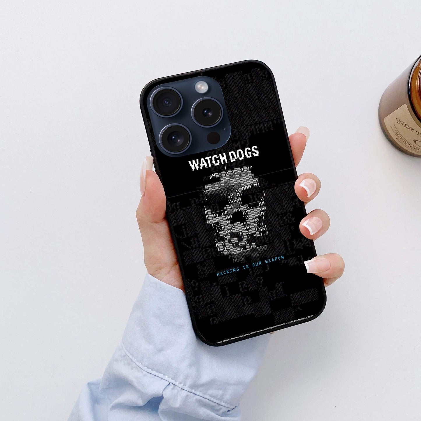 Watch Dogs Logo Glossy Glass Back Cover