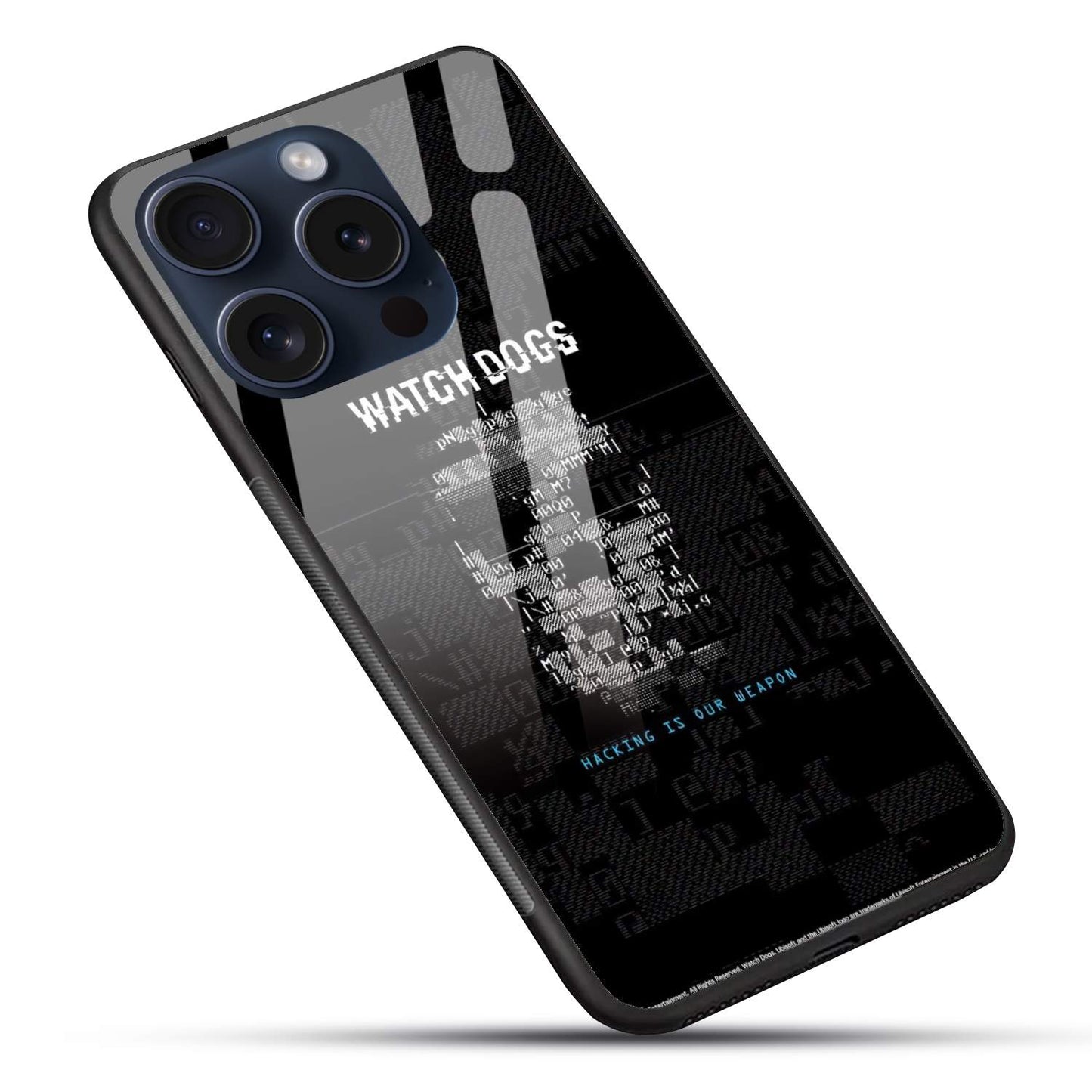 Watch Dogs Logo Glossy Glass Back Cover