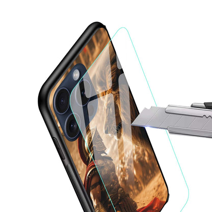 Hercules and Lion  Glossy Glass Back Cover