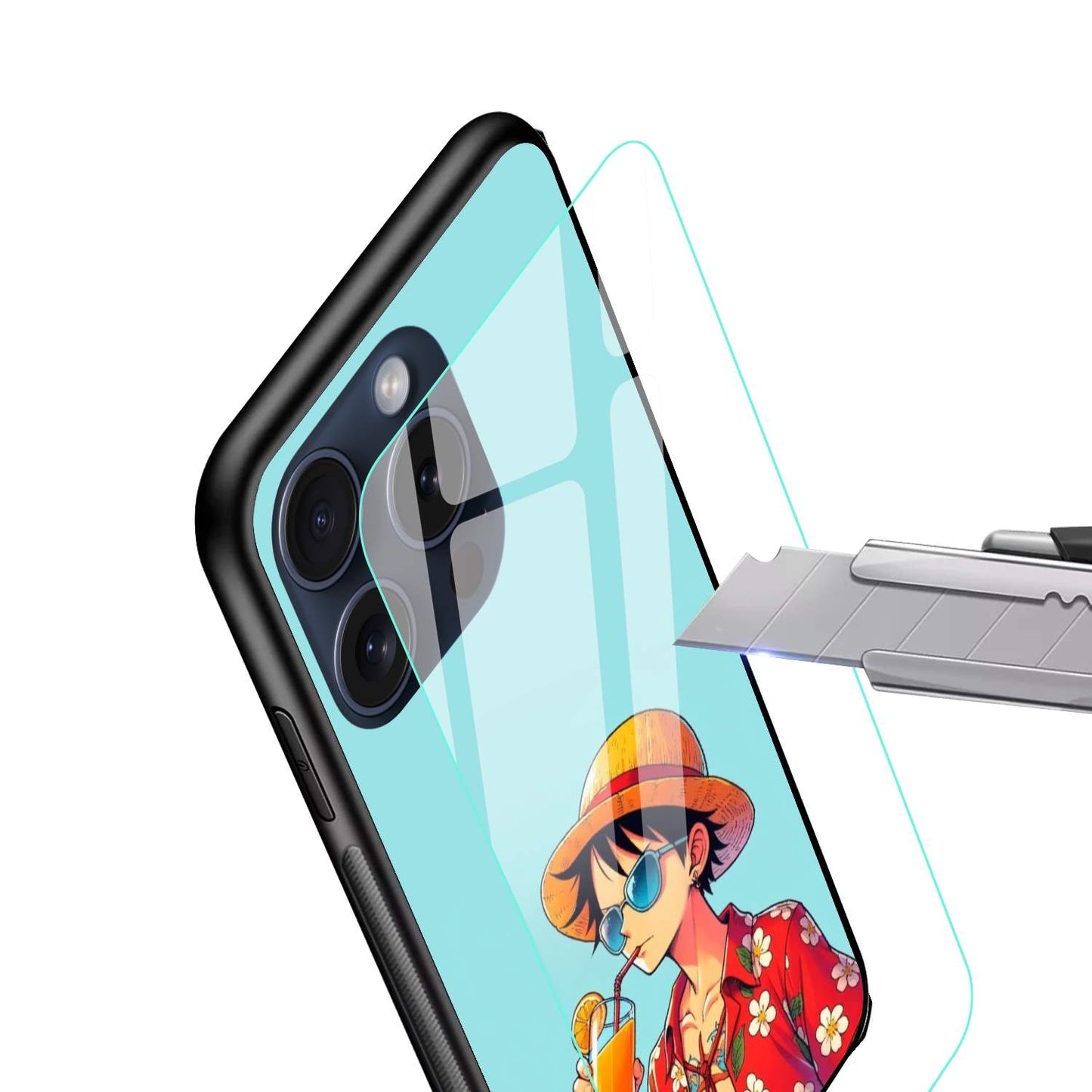 Monkey D Luffy One Piece Glossy Glass Back Cover