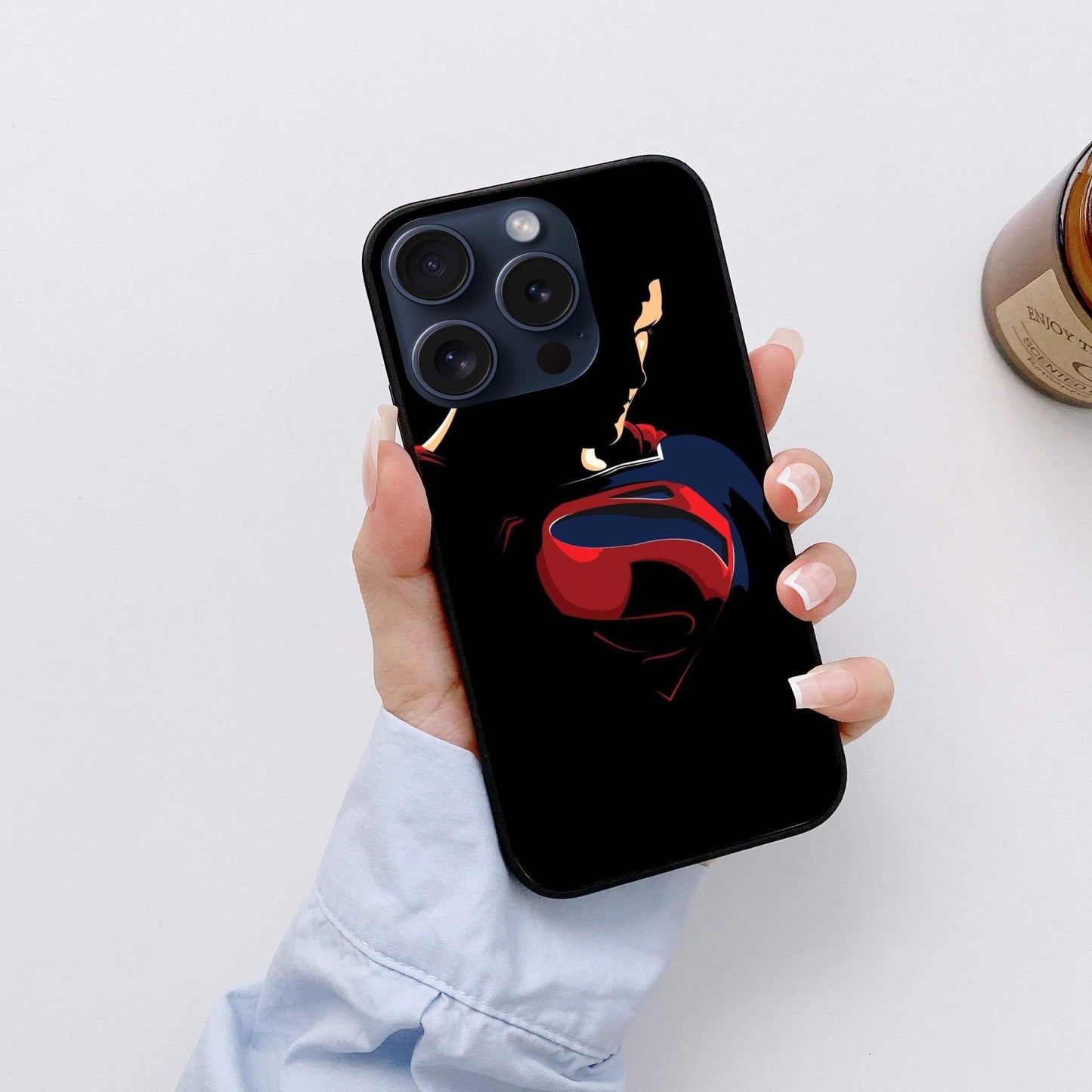 Super Man  Glossy Glass Back Cover