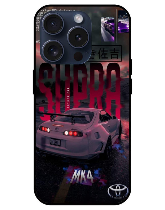 Sports Car Supra Glossy Glass Back Cover