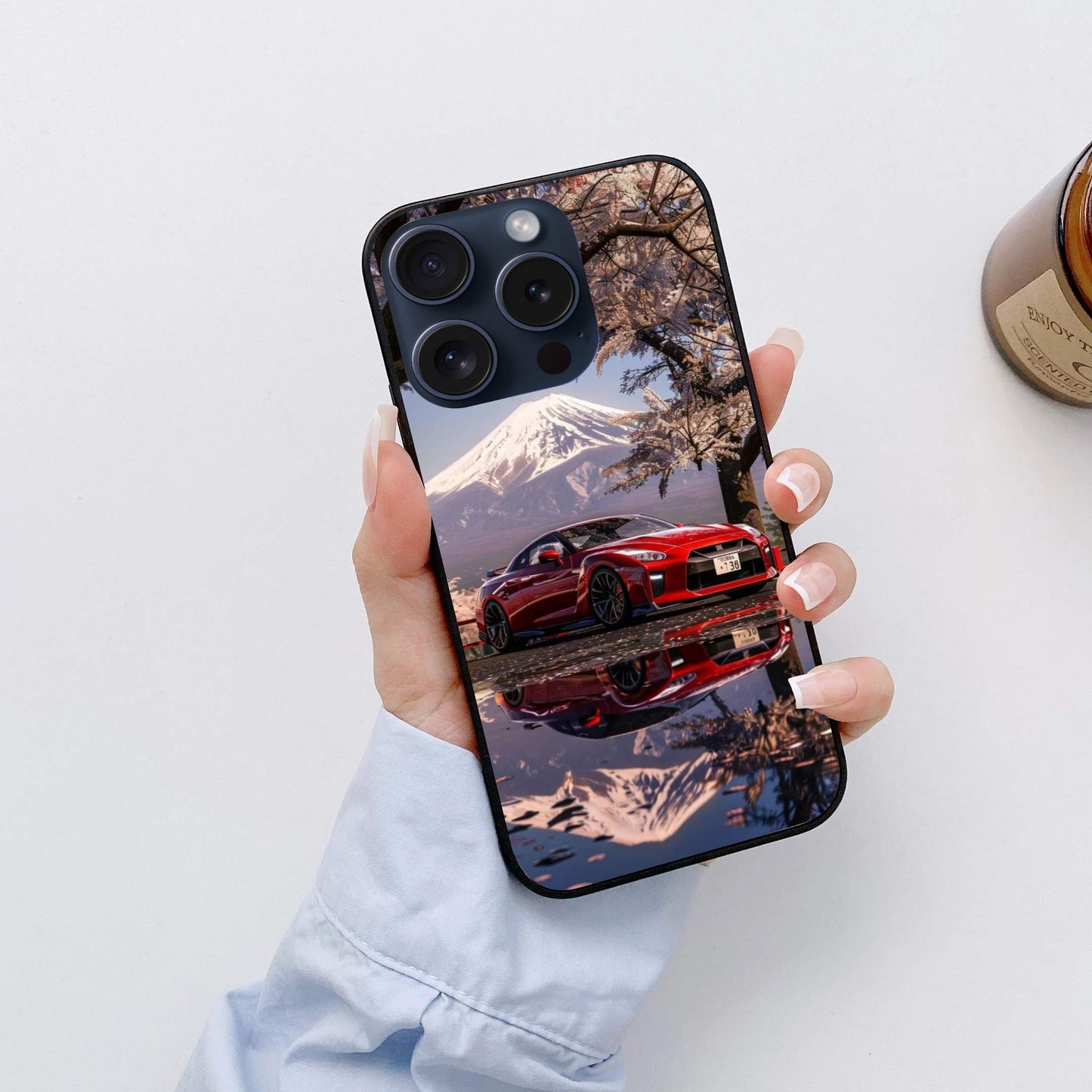 Sports Car Glossy Glass Back Cover