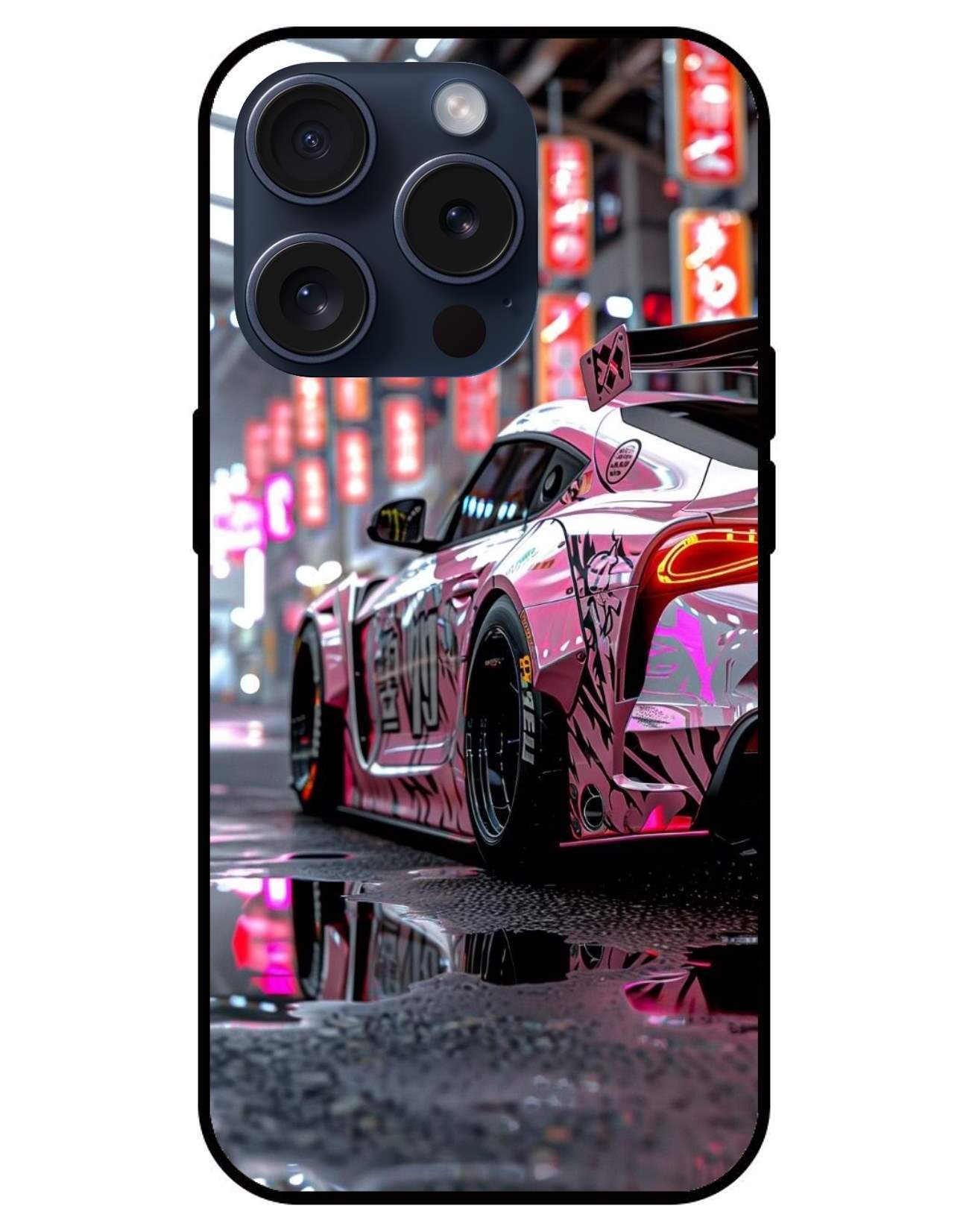 Sports Car Glossy Glass Back Cover