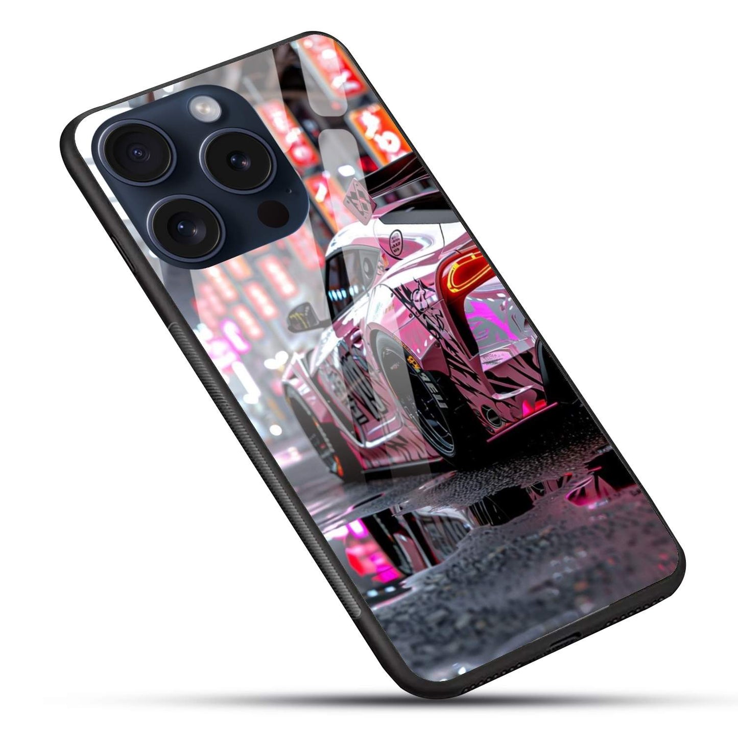 Sports Car Glossy Glass Back Cover