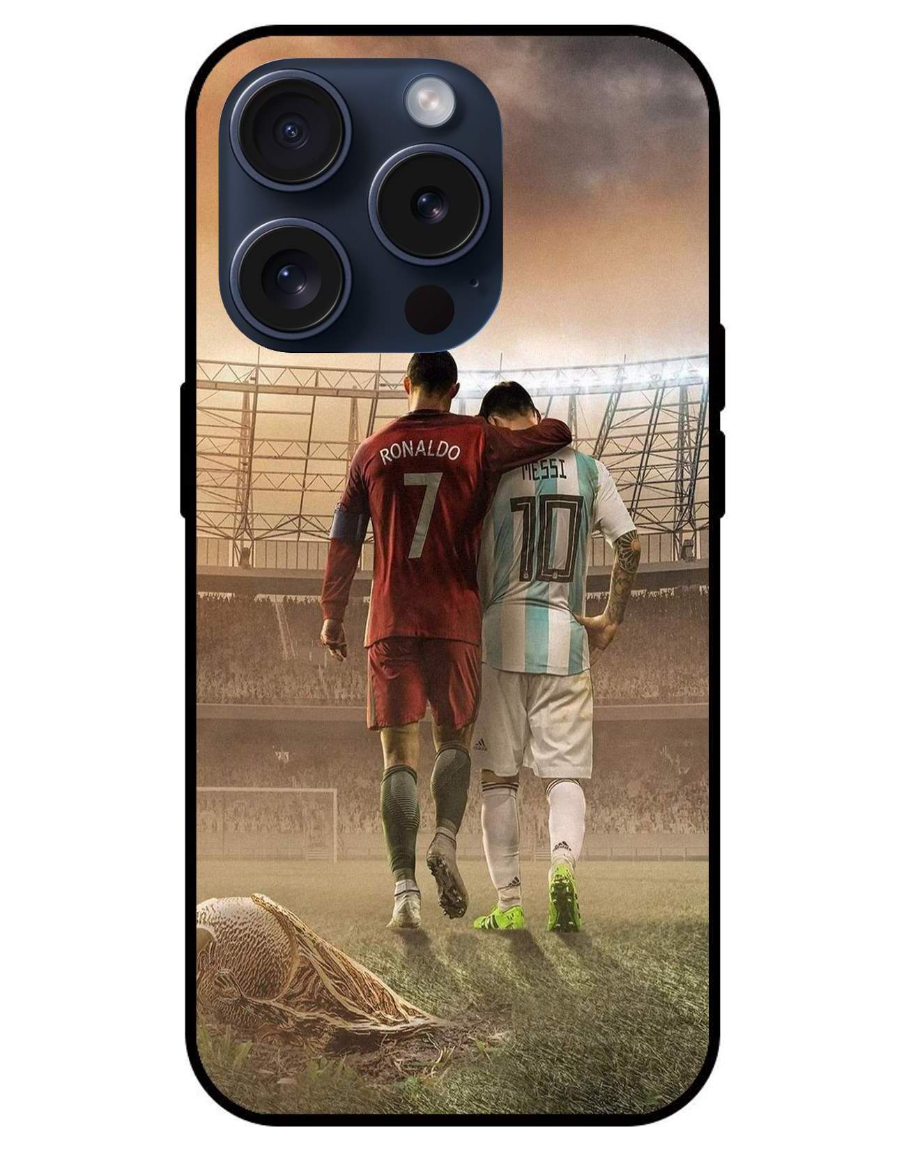 Messi And Ronaldo Glossy Glass Back Cover