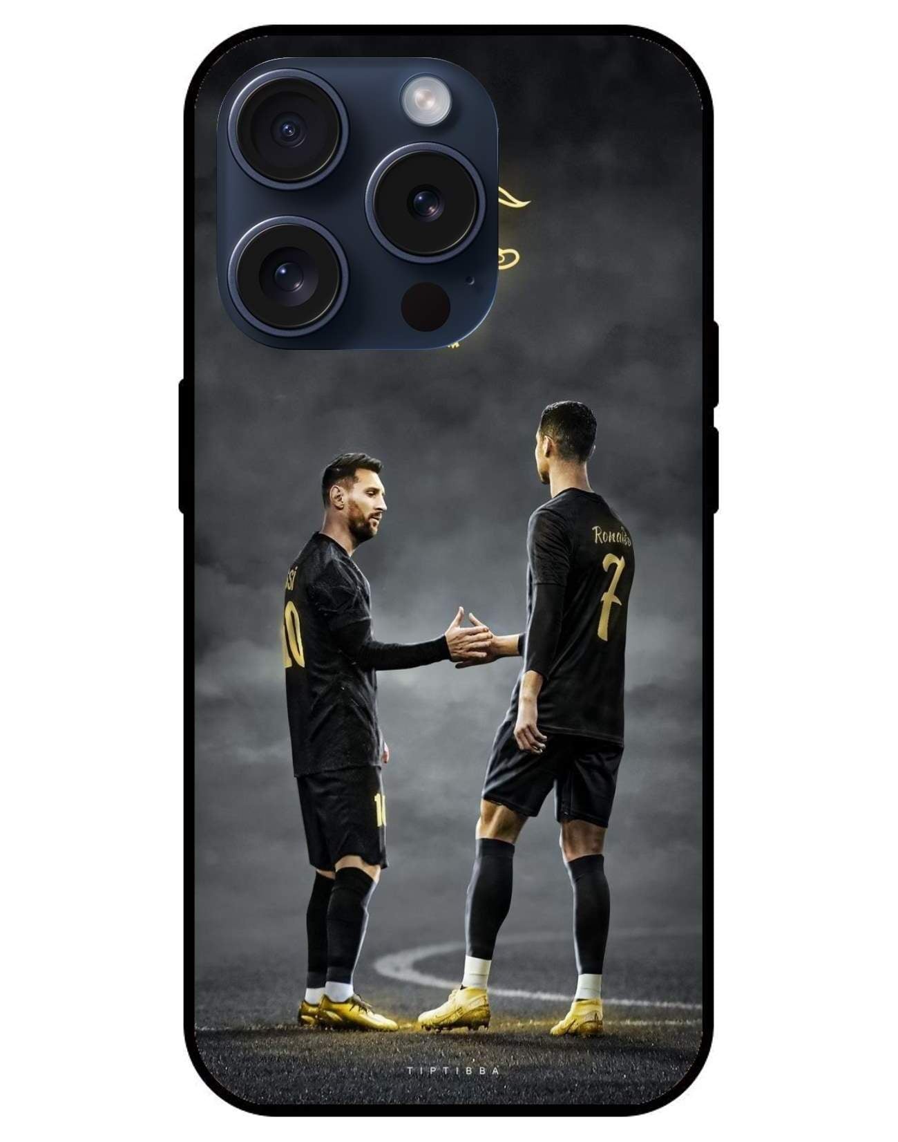 Messi and Ronaldo Glossy Glass Back Cover