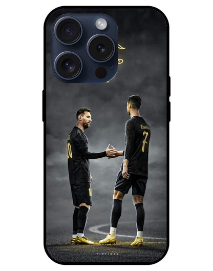 Messi and Ronaldo Glossy Glass Back Cover