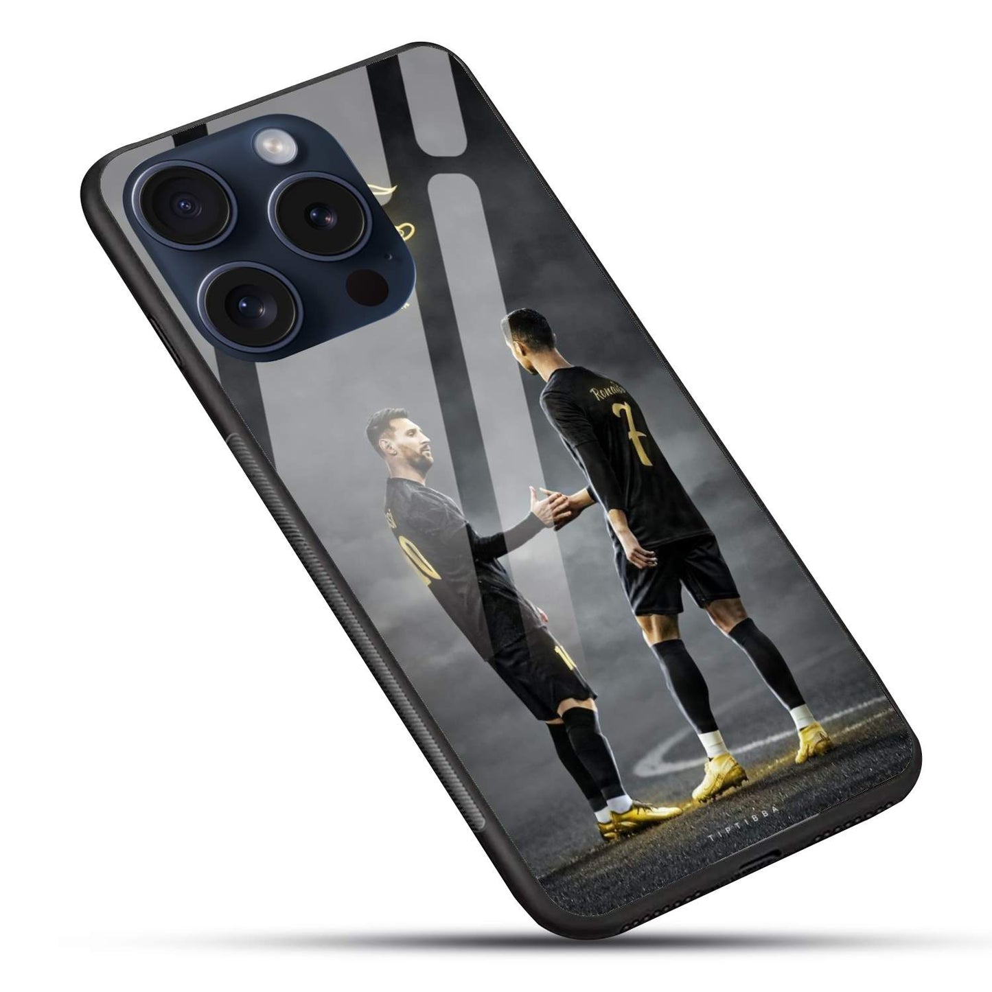 Messi and Ronaldo Glossy Glass Back Cover