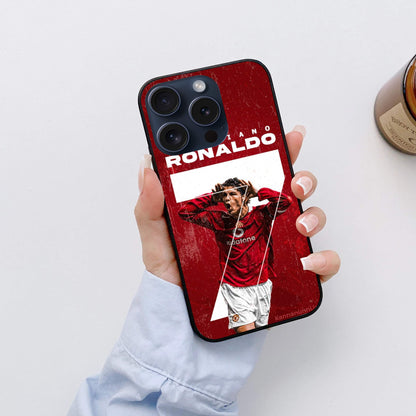 GOAT Ronaldo Glossy Glass Back Cover