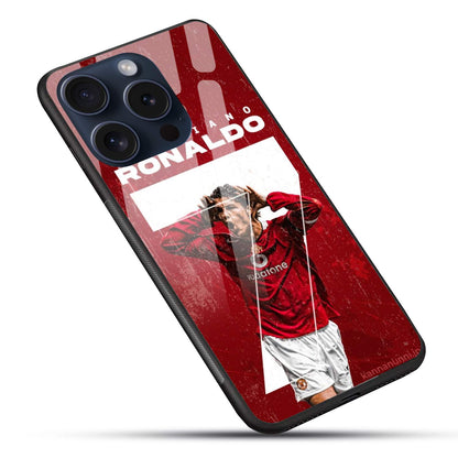 GOAT Ronaldo Glossy Glass Back Cover