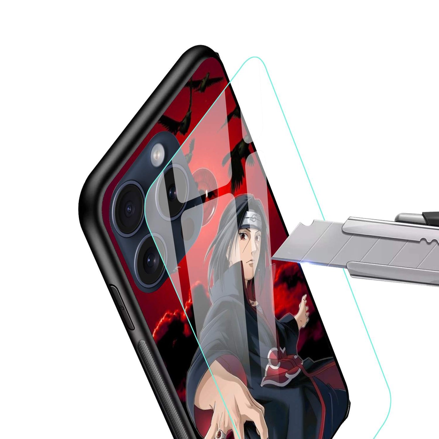 Itachi Uchiha Naruto Glossy Glass Back Cover