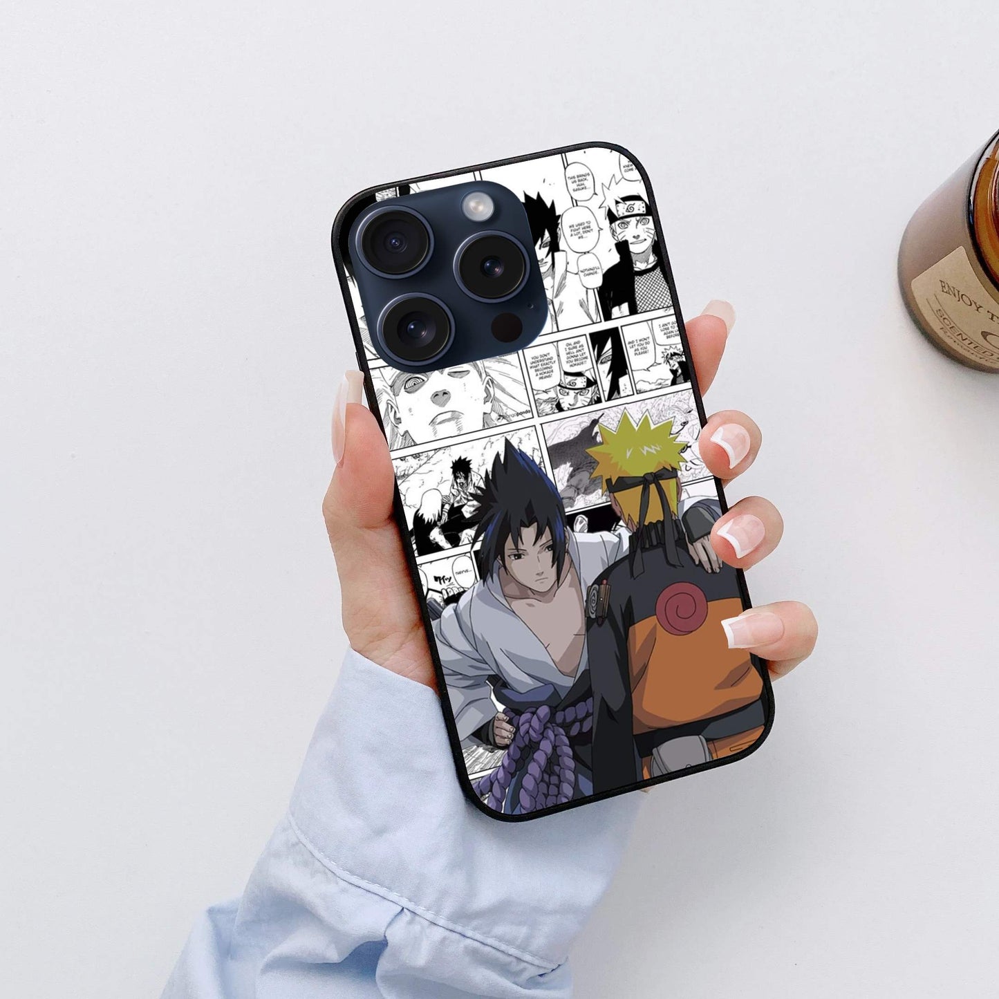 Naruto And Sasuke Naruto Glossy Glass Back Cover