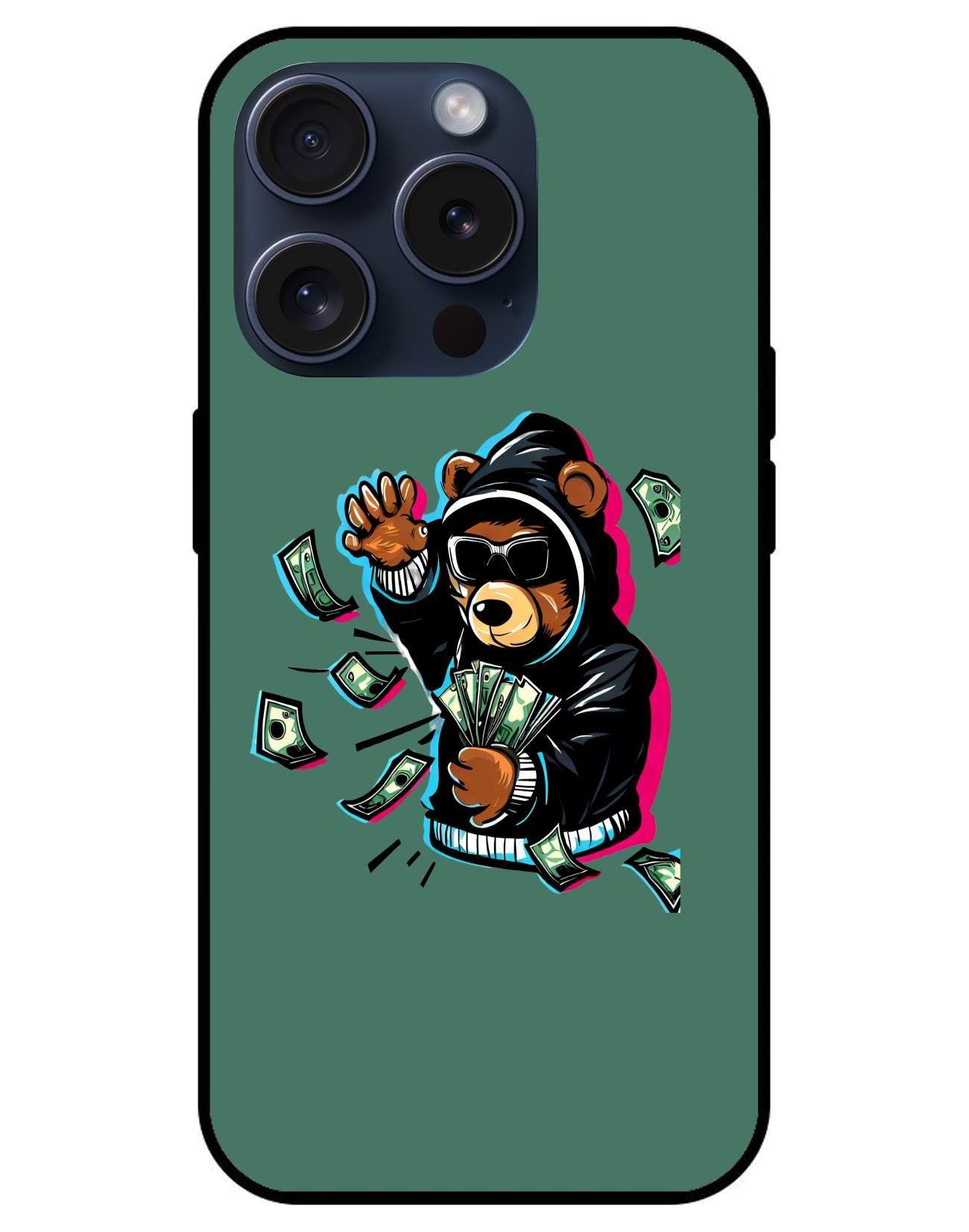 Teddy Bear Glossy Glass Back Cover