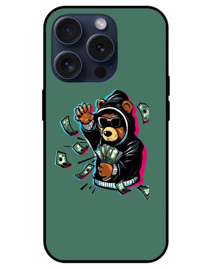 Teddy Bear Glossy Glass Back Cover