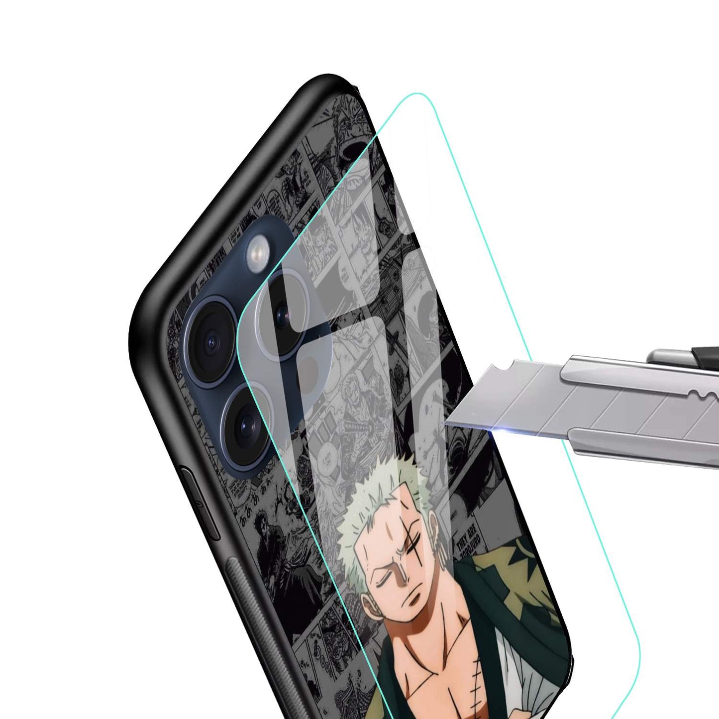 Roronoa Zoro One Piece Glossy Glass Back Cover