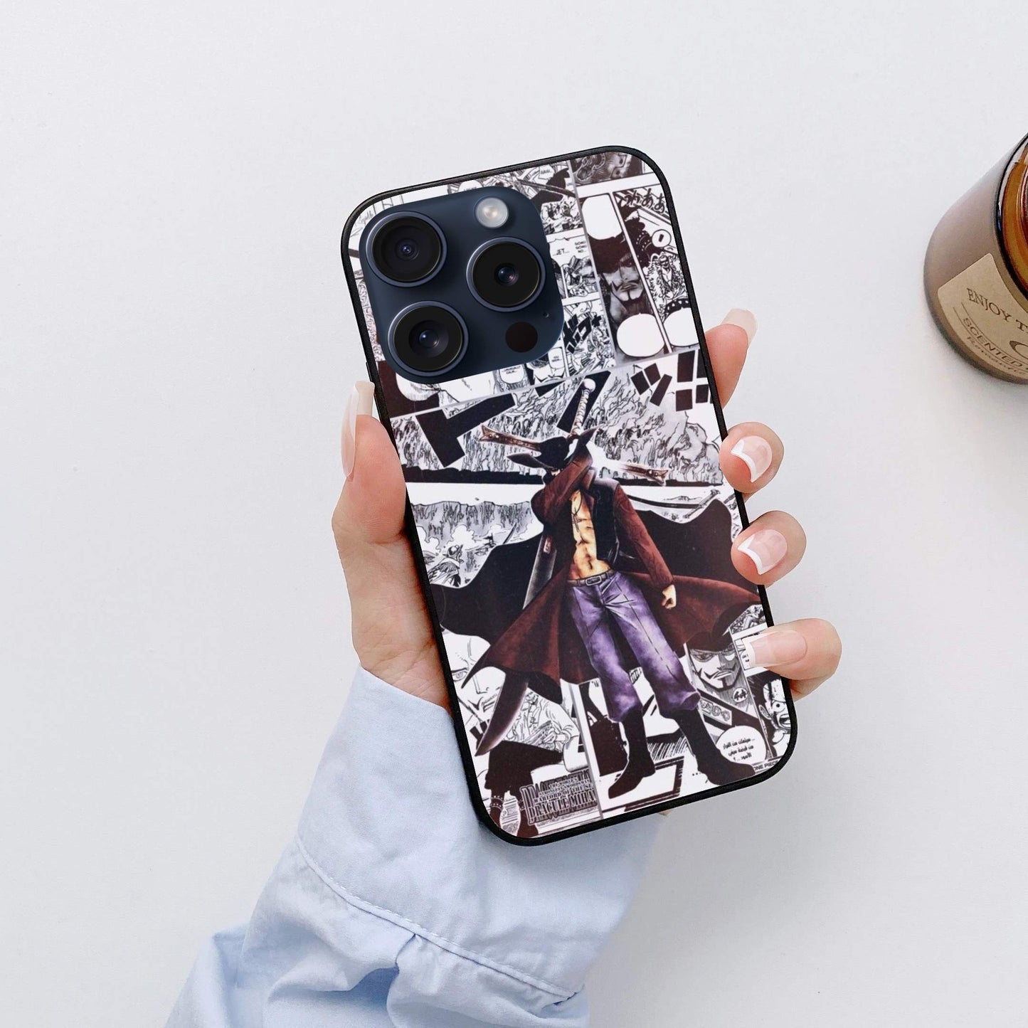 Dracule Mihawk One Piece Glossy Glass Back Cover (Copy)