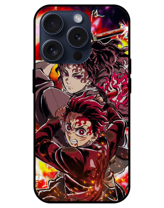 Tanjiro and Nezuko Demon Slayer Glossy Glass Back Cover