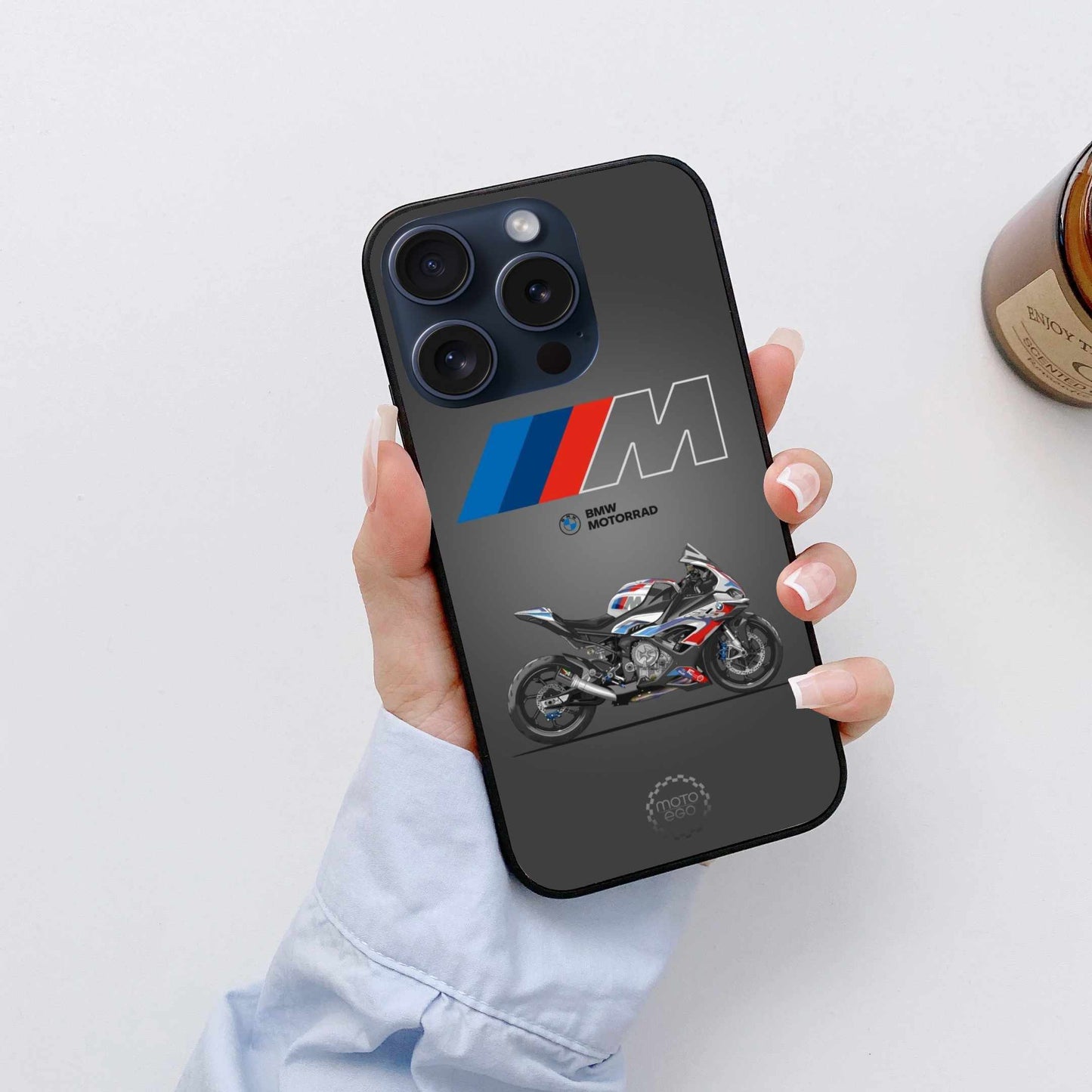 BMW Motorrad M Series Sportbike – Sleek Black Moto Design Original Glass Cover